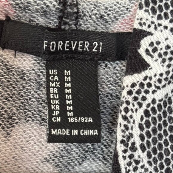 Forever 21 Cropped Floral Lace Print Hoodie, Size Medium - Picture 5 of 11